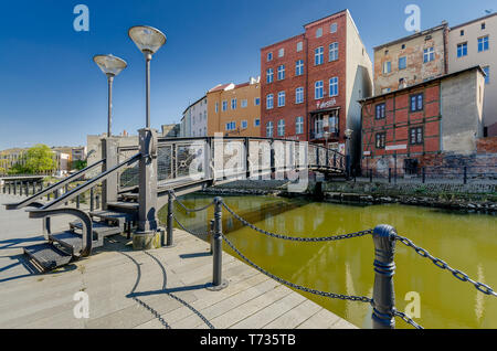 Bydgoszcz, Kuyavian-pomeranian province, Poland. Mlynowka riverbank buildings, Old Town district. Stock Photo