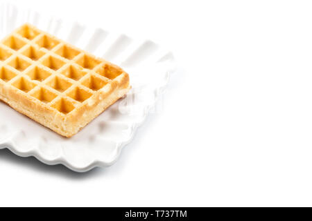 Belgium waffer isolated on white background. Fresh baked wafer Stock ...