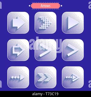 Arrows icons in modern style. Stock Vector