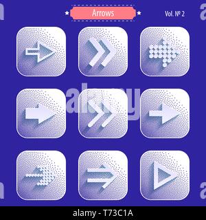 Arrows icons in modern style. Stock Vector
