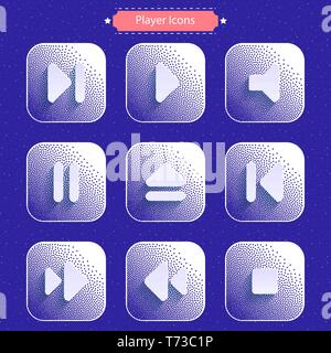 Icons for media player. Stock Vector