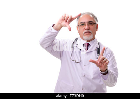 Old male doctor isolated on white Stock Photo