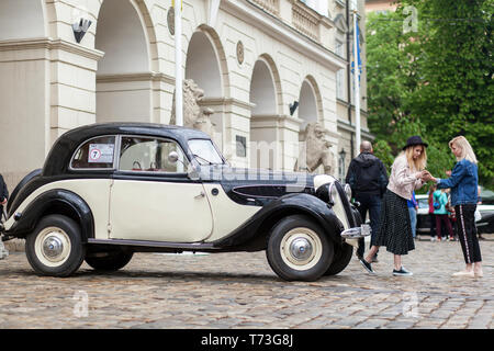 Lviv, Ukraine - May 3, 2019: Exhibition of retro cars. LVIV CITY DAY. Luxury old vintage retro car BMW Stock Photo