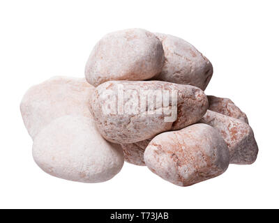 Pink stones close-up, isolate on white background. High resolution photo. Stock Photo
