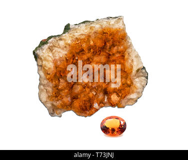 november birthstone, quartz citrine, isolated on white background Stock Photo
