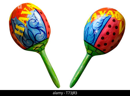 Havana, Cuba maracas isolated on white background Stock Photo