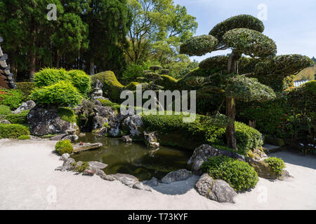 Mori Shigematsu's Garden, Chiran Samurai Residence Garden, Minami Kyushu City, Kagoshima Prefecture, Japan Stock Photo