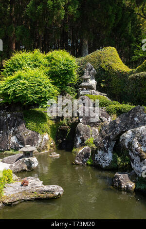 Mori Shigematsu's Garden, Chiran Samurai Residence Garden, Minami Kyushu City, Kagoshima Prefecture, Japan Stock Photo