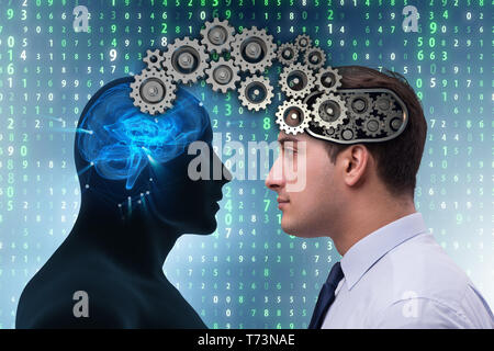 Cognitive computing concept as future technology with businessma Stock Photo