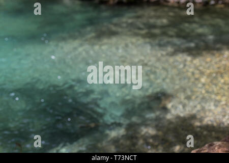 Abstract blurred turquoise water background with beautiful bokeh and shadows. Stock Photo