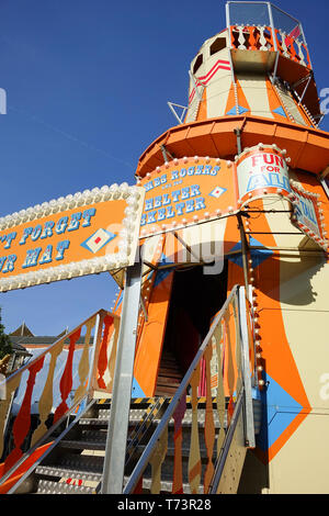Traditional helter skelter fairground ride Anchor Square Bristol Stock Photo