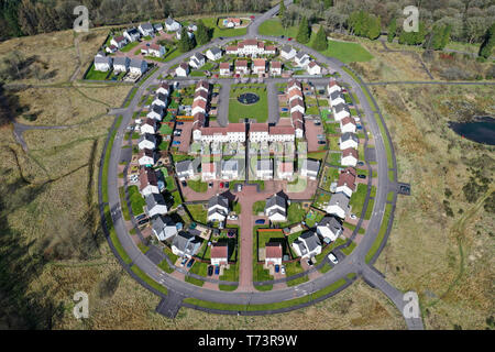 aerial view of an oval shaped housing estate in the Marsden Park area ...