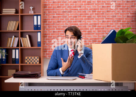 Successful employee getting new job position Stock Photo