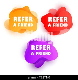 Vector illustration of doodle speech bubbles with refer a Friend message Stock Vector