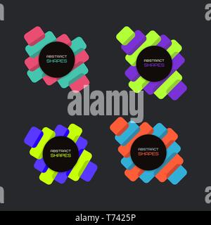 Abstract colored shapes. Set Stock Vector