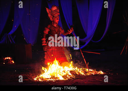 Dance of the Gods Theyyam Performers a Ritual from Kerala make-up, dancer, artist, people, asia, kerala, performers,  ancient, art, Stock Photo