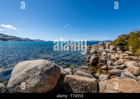 An afternoon at Sand Harbor in Lake Tahoe Stock Photo