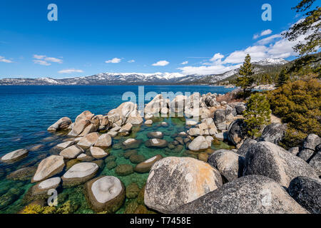 An afternoon at Sand Harbor in Lake Tahoe Stock Photo