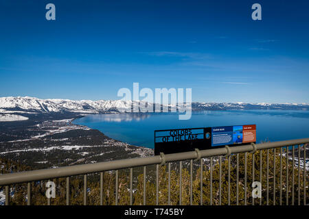 Elevated view of Lake Tahoe Stock Photo