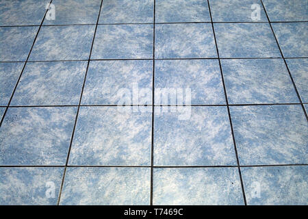 Blue Tiled Floor Background Stock Photo