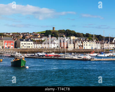 Boats in a harbour of Strangford Lough in the town of Portaferry, Northern Ireland; Portaferry, County Down, Ireland Stock Photo