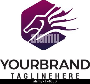 pegasus logo design concept template vector Stock Vector
