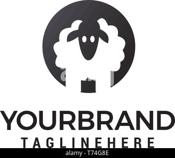 sheep logo design concept template vector Stock Vector