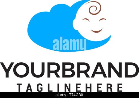 baby face cloud logo design concept template vector Stock Vector