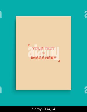 Mockup of a portrait-oriented magazine or catalogue. Blank sheet of paper. Element for advertising and promotional message. 3d vector illustration for Stock Vector