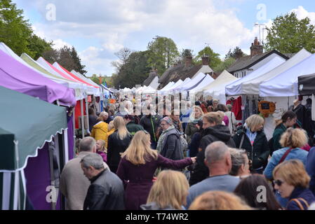 Annual Cuckoo Fair along The Borough in the South Wiltshire village of Downtown near Salisbury, UK, May 4th, 2019. The event is attended by thousands of people every year. Stock Photo