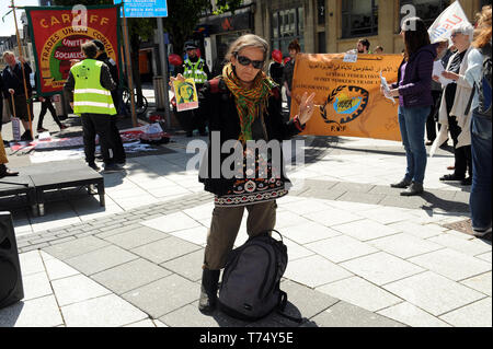 Cardiff, Wales, UK. 04th May, 2019.       Trade Union members during the annual Cardiff Trades Council May Day March and Rally in Cardiff, Wales on Saturday 4th May 2019. (Credit: Jeff Thomas | MI News) Credit: MI News & Sport /Alamy Live News Stock Photo