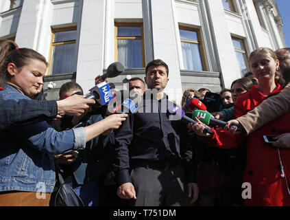 Volodymyr Zelensky is seen after his meeting. Ukrainian newly elected