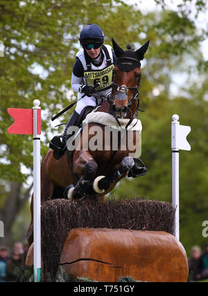 Badminton Estate, Badminton, UK. 4th May, 2019. Mitsubishi Motors Badminton Horse Trials, day 4; Laura Collett (GBR) riding MR BASS clears fence 19 during the cross country test on day 4 of the 2019 Badminton Horse Trials Credit: Action Plus Sports/Alamy Live News Stock Photo