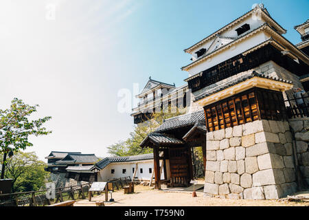 Matsuyama Castle traditional architecture in Matsuyama, Shikoku, Japan Stock Photo