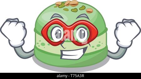 Super hero pistachio cake in the cartoon fridge Stock Vector