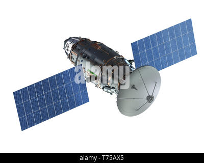 Satellite dish, 3D rendering isolated on white background Stock Photo ...