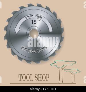 Circular Saw with a gradient fill. For store, advertising and design. Vector illustration Stock Vector
