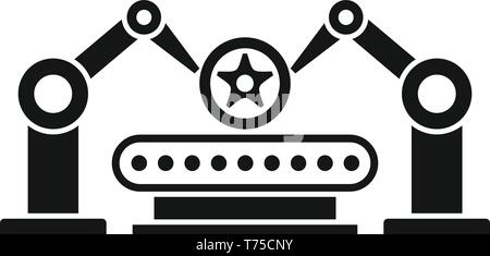 Car factory wheel line icon. Simple illustration of car factory wheel line vector icon for web design isolated on white background Stock Vector