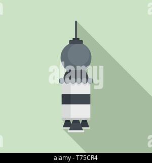 Artificial satellite spaceship icon. Flat illustration of artificial satellite spaceship vector icon for web design Stock Vector