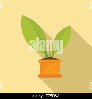 Bio plant pot icon. Flat illustration of bio plant pot vector icon for web design Stock Vector