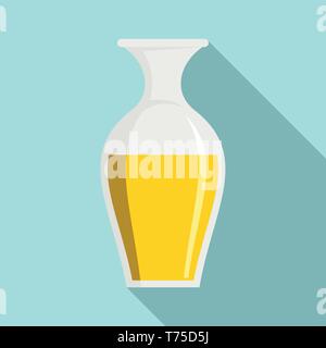 Sunflower oil jug icon. Flat illustration of sunflower oil jug vector icon for web design Stock Vector