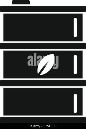 Bio fuel barrel icon. Simple illustration of bio fuel barrel vector icon for web design isolated on white background Stock Vector