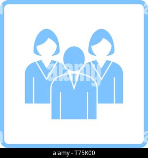 Corporate Team Icon. Blue Frame Design. Vector Illustration. Stock Vector