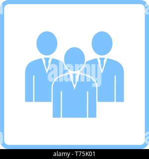 Corporate Team Icon. Blue Frame Design. Vector Illustration. Stock Vector