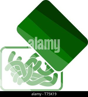 Icon Of Worm Container. Flat Color Ladder Design. Vector Illustration. Stock Vector