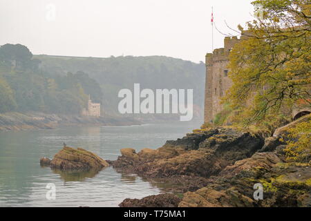 View from Dartmouth castle towards Kingswear castle, Dartmouth, Devon, UK Stock Photo