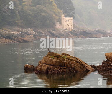 View from Dartmouth castle towards Kingswear castle, Dartmouth, Devon, UK Stock Photo