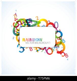 Abstract background with colorful rainbow numbers and place for your text Stock Vector
