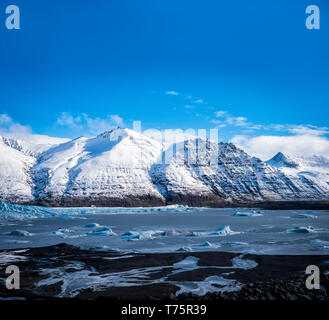 Huge glacier and snowy mountain in Iceland Stock Photo