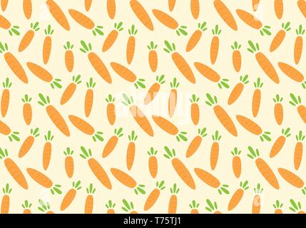 Carrot orange vector illustration on a yellow background Stock Vector
